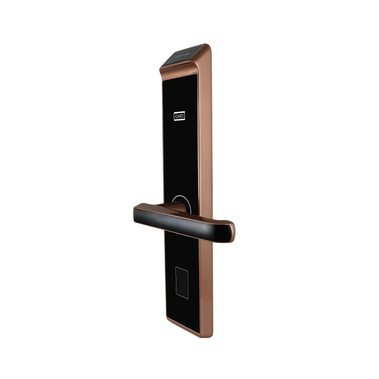 smart hotel door lock system  contactless rfid key card door lock handle lock guangdong hyh hardware