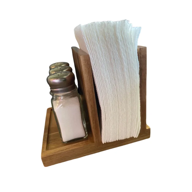 Kitchen Restaurant Bar Office Parties Custom Wooden Salt And Pepper Shaker Napkin Holder