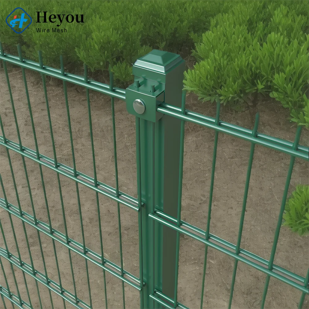 High Security 868 Welded Metal Galvanized Powder Coated Green Garden Twin Wire Double Rod Wire Mesh Euro Outdoor Panel Fence