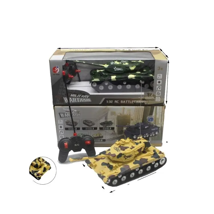 High quality 1:32 four channels Tiger 1 and B34 simulation rc tank toy with light and music army tank toys car boy
