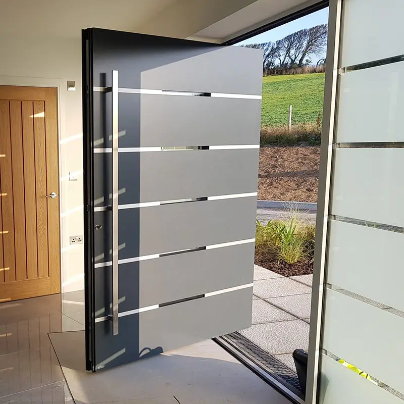 high quality stainless steel pivot doors entrance stainless steel black single grill swing security door design