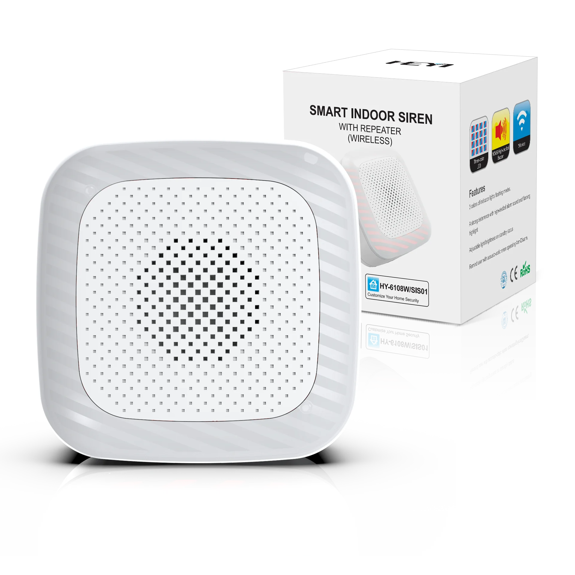 2023 wireless electric fire security alarm indoor siren with 220v dc 12v 120db 110 db 150db flashing light dc  for home office