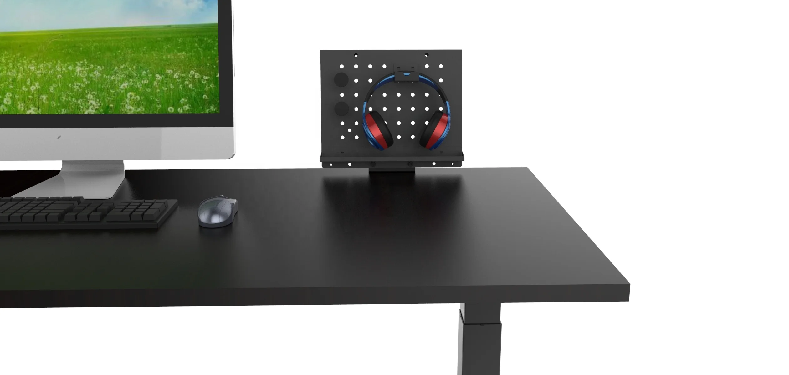 DIY Steel Desk Rack with Hanging Box Wire Holder for Office Organization Clamp-on Pegboard Hook Standing Desk Accessories