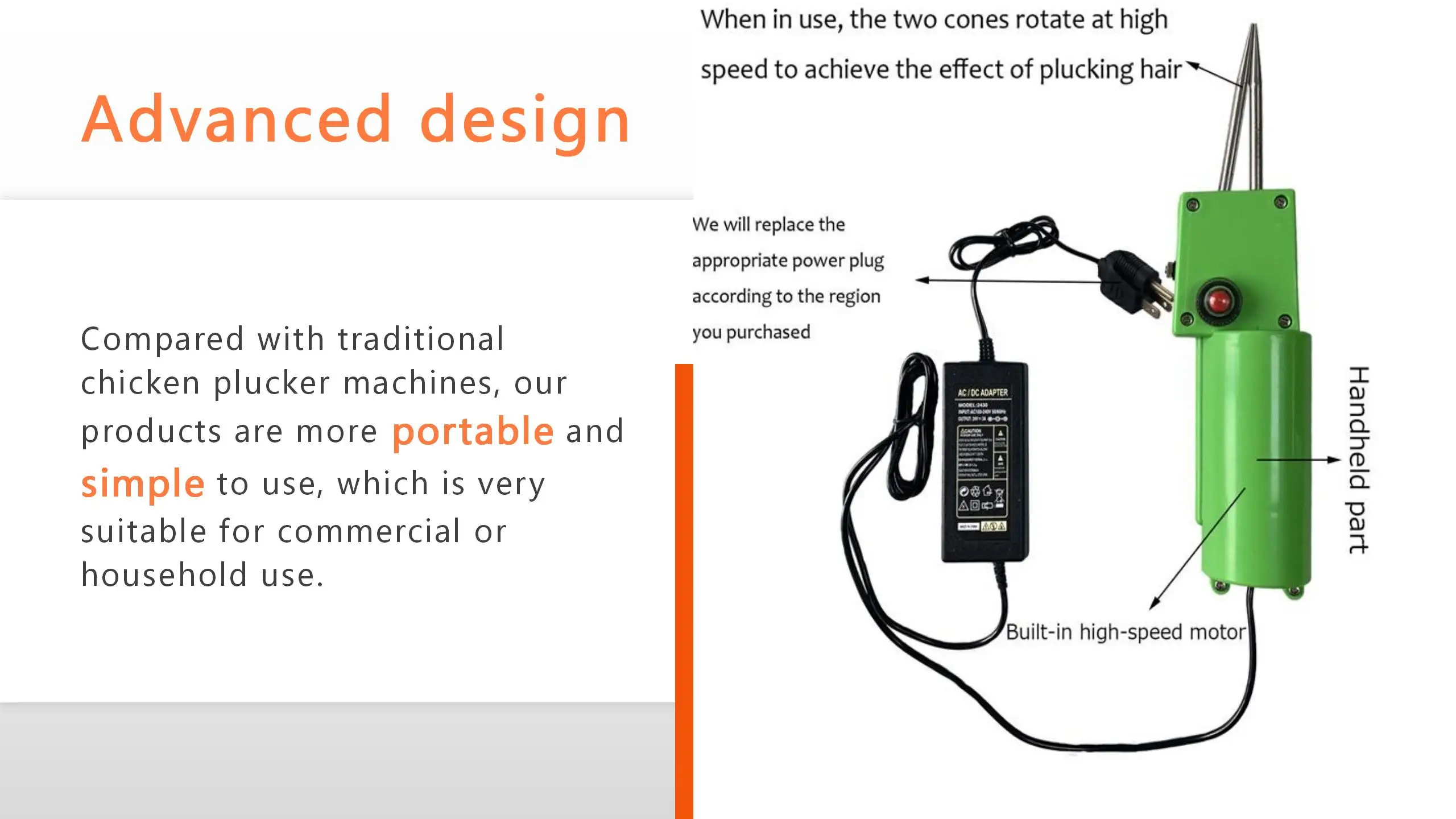 2021 New invention Handheld plucker villus  machine poultry/ plucker villus finger/plucker villus chicken