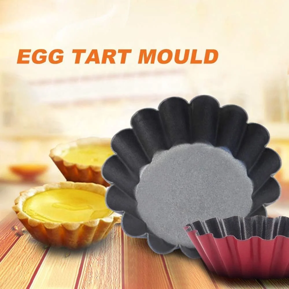 
Carbon Steel Mini Round Tart Pans Cupcake Cake Cookie Pudding Lined Mould Tin Baking Tool egg tart mold cake mold Mini Egg Tart Pans
