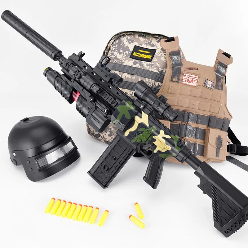 Game Gun For Kid Adult Toys Camouflage Simulation Semi Automatic Rifle Gun Toy M416 Model