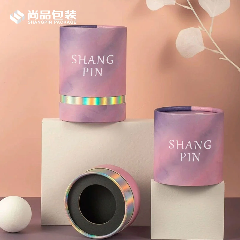 Luxury Design Eco Friendly Round 50ml Perfume Paper Cardboard Cosmetic Gift Packaging Box With EVA Insert