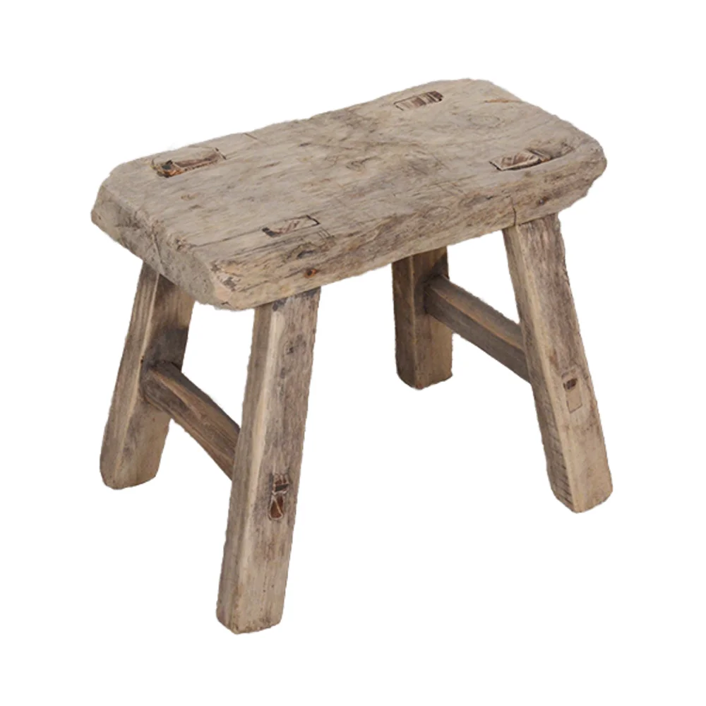Small Antique Vintage Chinese Furniture Rustic Recycled Wood Baby Stool for Children and kids Home Furnishing