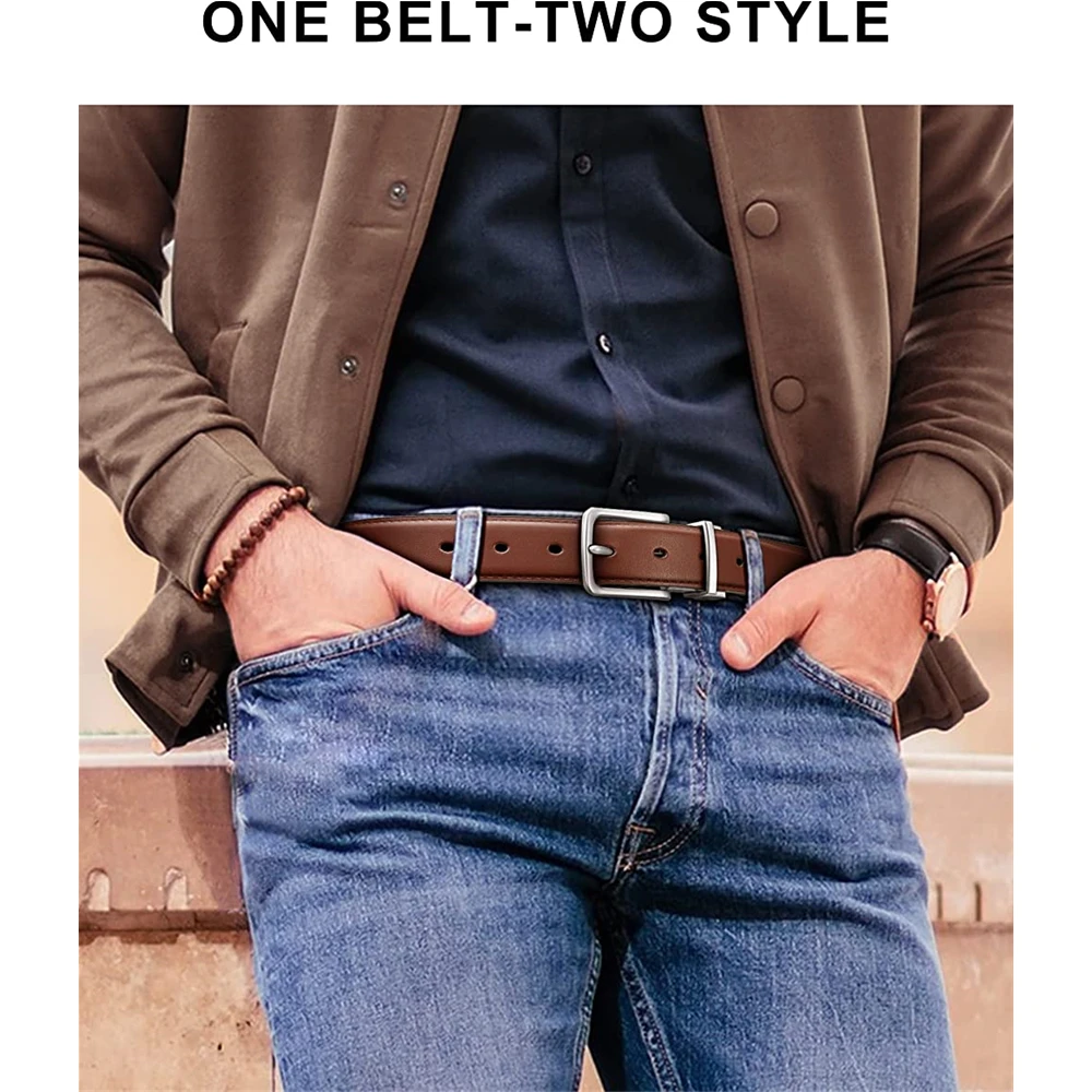 Мужской двусторонний ремень с двумя сторонами
