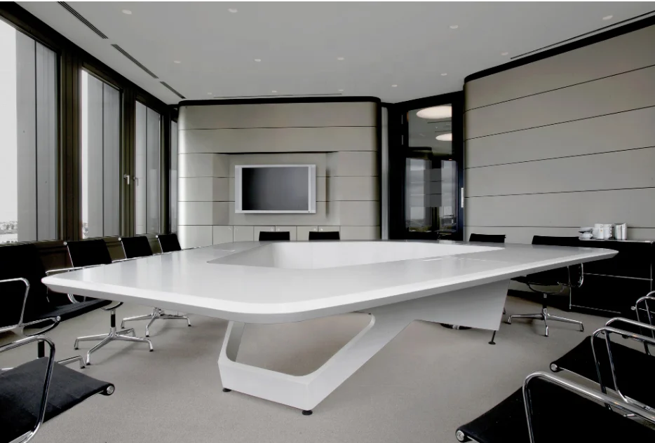 Стол тренировочный для конференц-зала роскошный белый современный стол конференц-связи с искусственным камнем под заказ