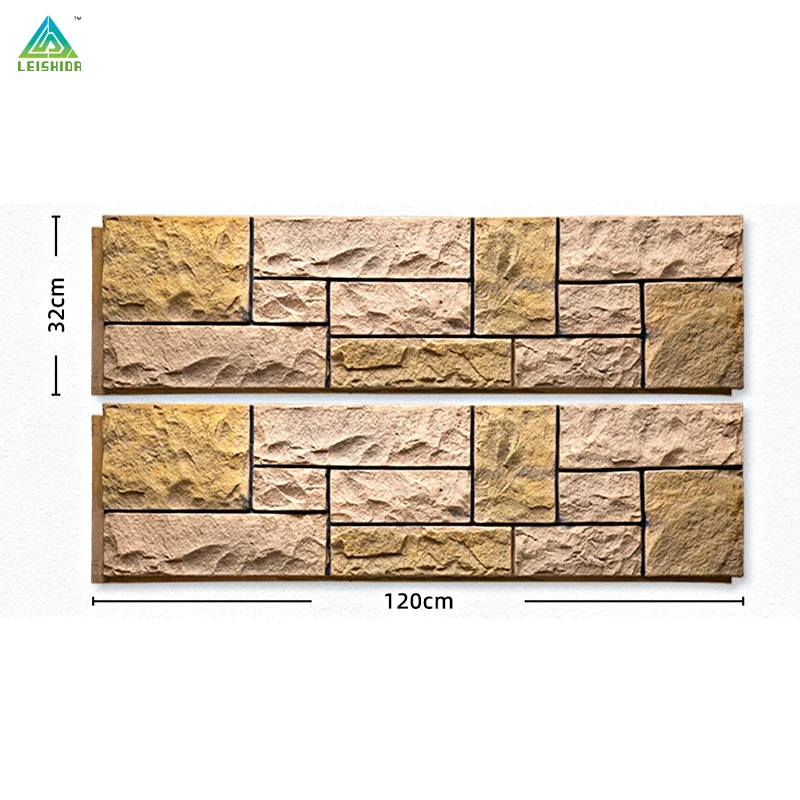 Brick and stone shape Artificial PU Stone Exterior Wall Panel for Decorative Indoor or Outdoor Use
