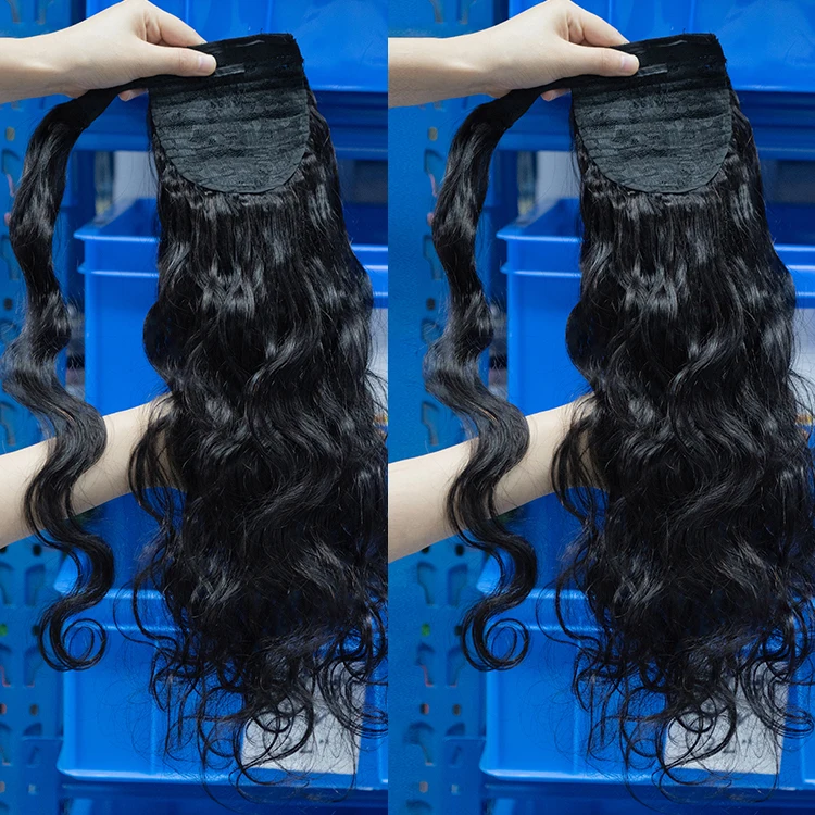 Удлинитель волос Cabello оплетка хвост человеческие волосы для наращивания зажим конского хвоста натуральный человеческий