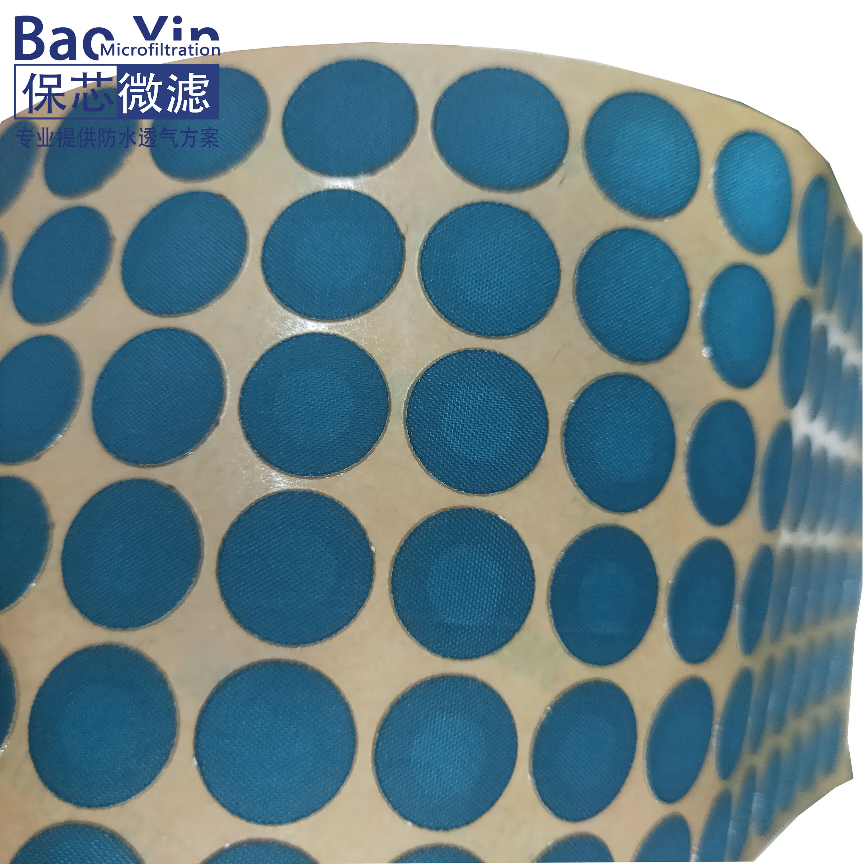 New Blue Color Breathable hydrophobic IP68 ePTFE Automotive Lighting Vent Membrane