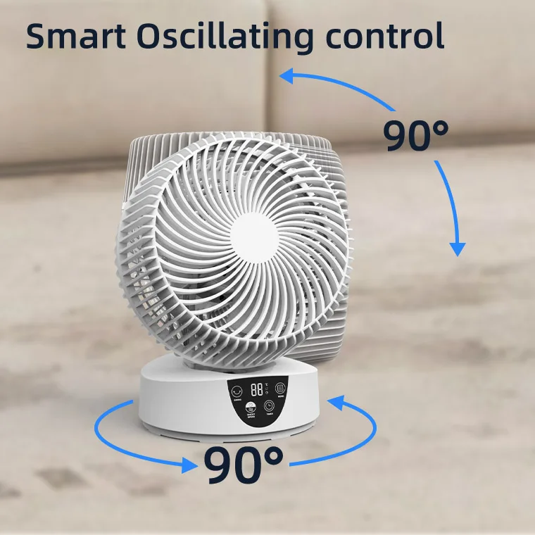 Smart cooling hot sale LED Display Fresh Portable easy control natural mode Custom logo Custom package office fan with remote