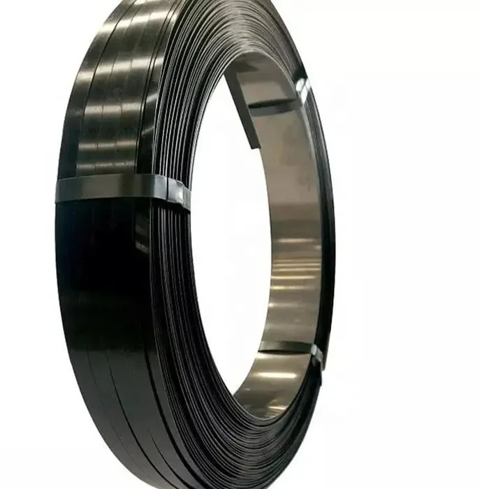 25mm white black painted and blue steel coil metal buckle packing strapping band