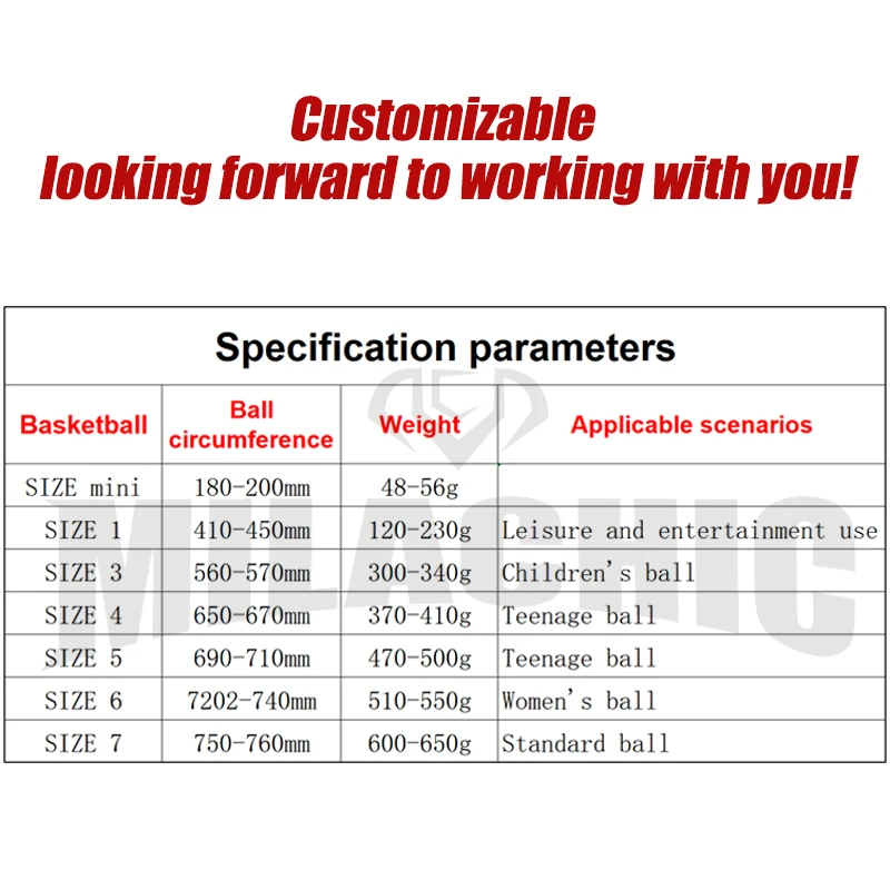 milachic Customizable High Quality Standard Basketball Official Size 7 Nightlight Technology Basketball Sales