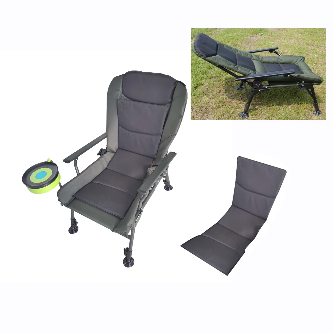 multi functional heavy duty outdoor carp folding fishing chair with armrest adjustable  legs fishing lure and hook box