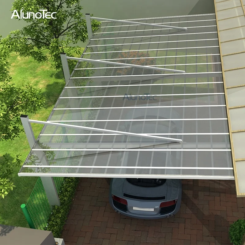 AlunoTec Durable Waterproof Carport Car Garage Park Fashion Aluminum Polycarbonate Garages Canopy Car Port