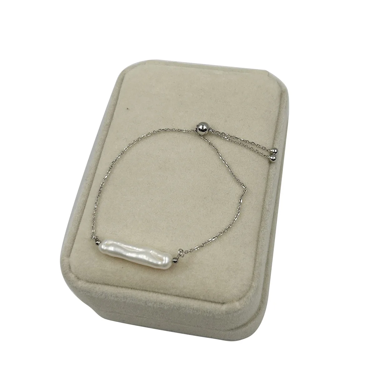 HIGH QUALITY  925 silver adjustable bracelet ,natural biwa baroque Pearl bracelet, jewelry accessories 18 cm gold and silver