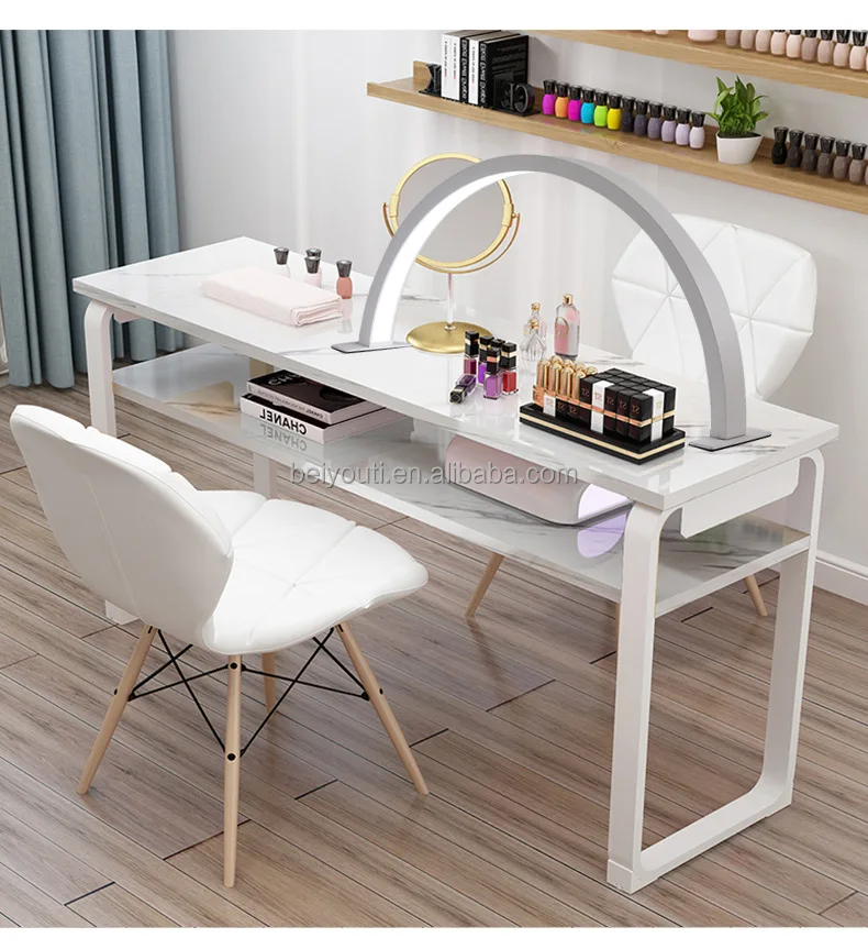 LED cold light beauty salon work lamp lighting desktop manicure table Two hands half moon nail lamp uv nail gel polish led dryer