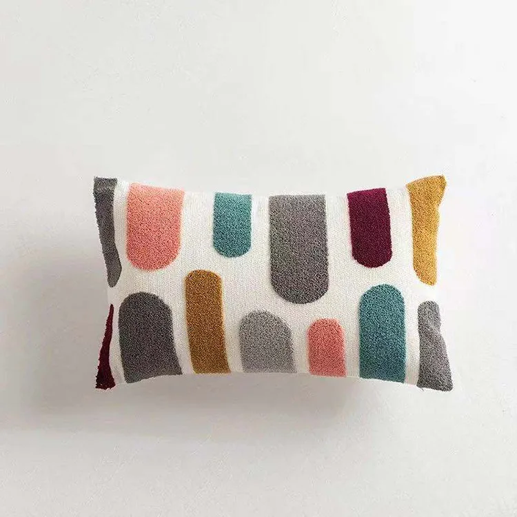Beautiful Design Cotton Embroidery Tufted Pillow Cover New Arrival Nordic Style Cushion Cover