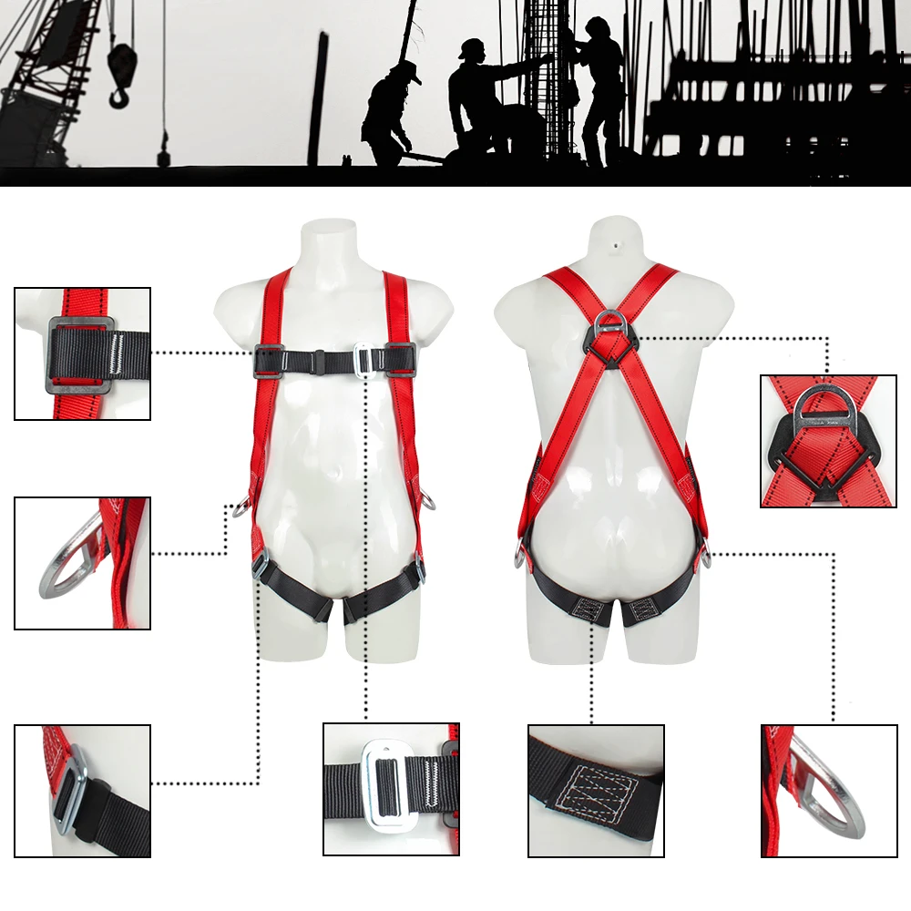 Aerial Work Safety Belt Five-point Outdoor Construction Wear-resistant Climbing Pole Insurance Belt Safety Rope Electric