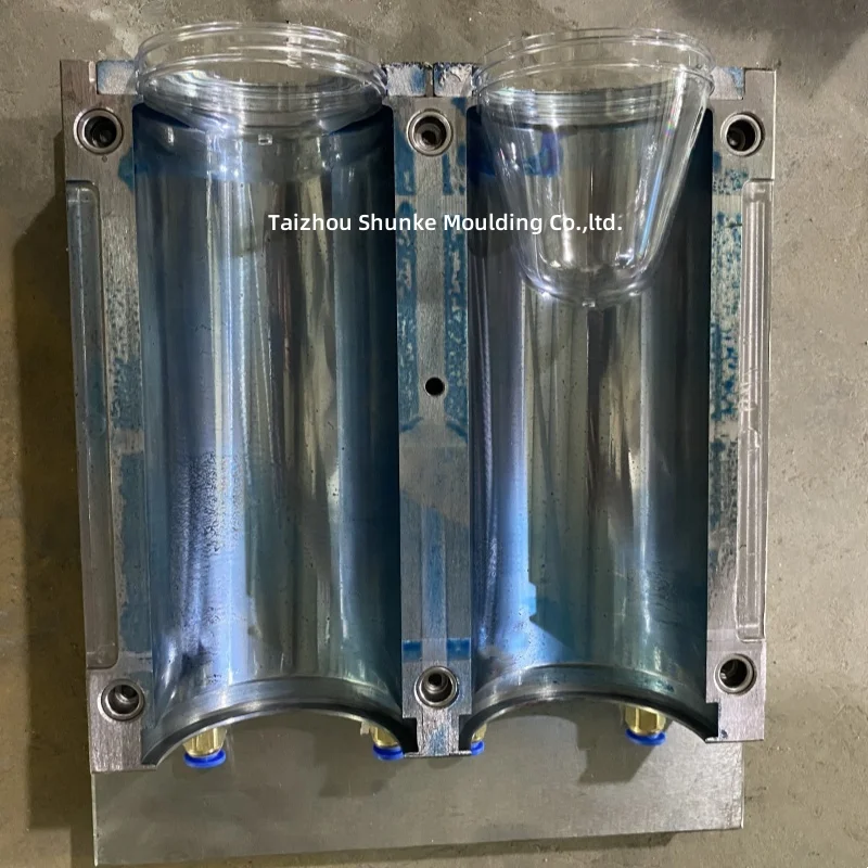 plastic jar blow molding machine   jar blowing mold 2 cavity cosmetic jar