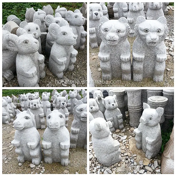 Natural Garden Carved Bench Chairs Granite Marble Stone For Outdoor Animal Stone