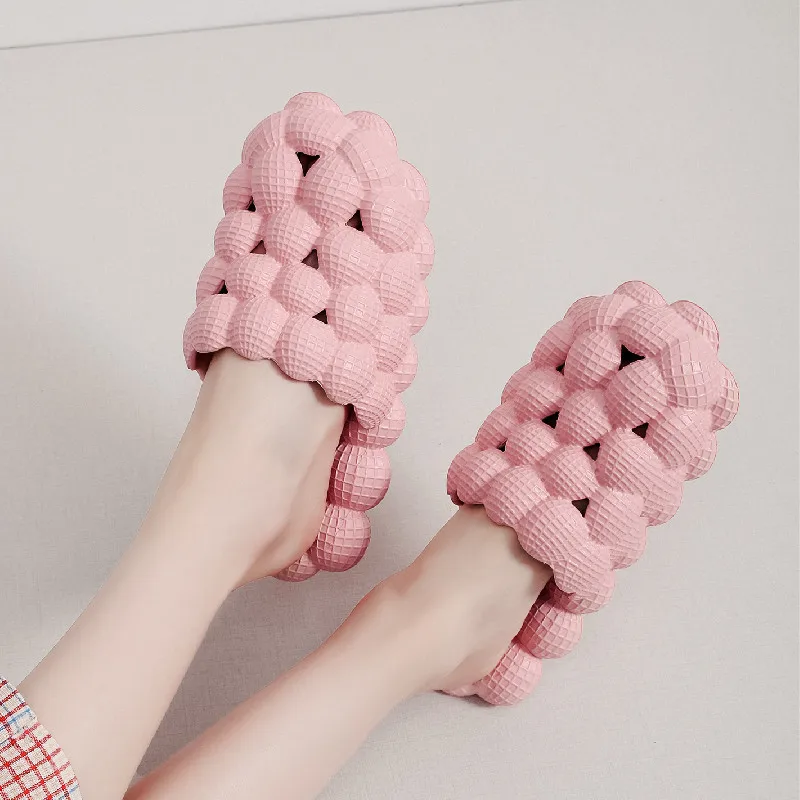 Wholesale new Unisex Bubbles Balls Slippers bubble slides household massage slippers men bubble shoes Lychee slippers