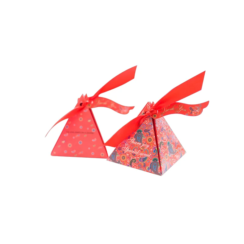 custom logo pyramid wedding candy gift box manufacturers