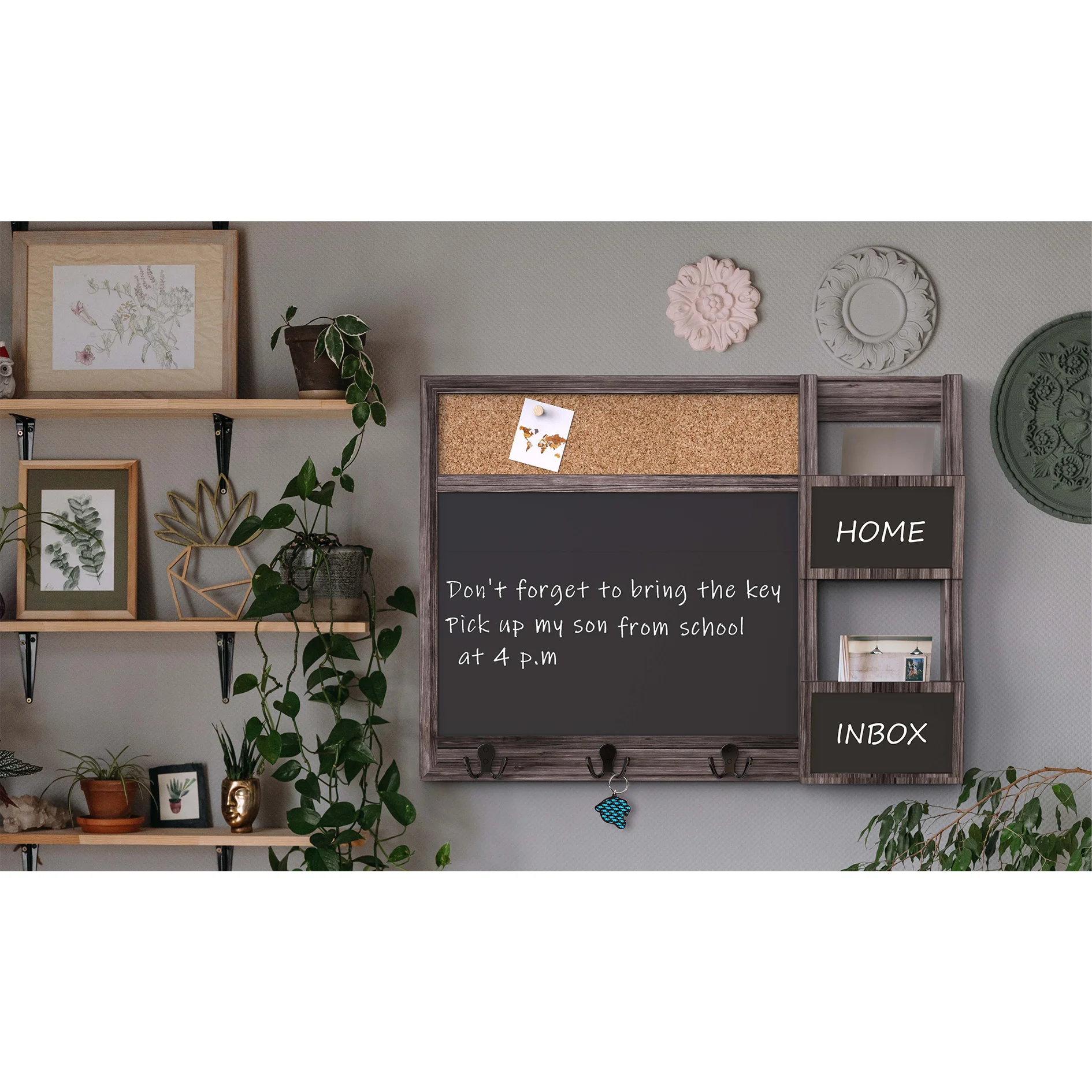 Rustic Wood Framed Magnetic Chalkboard Large Hanging Chalk Board Sign for Kids, Non-Porous Wall Blackboard for Wedding