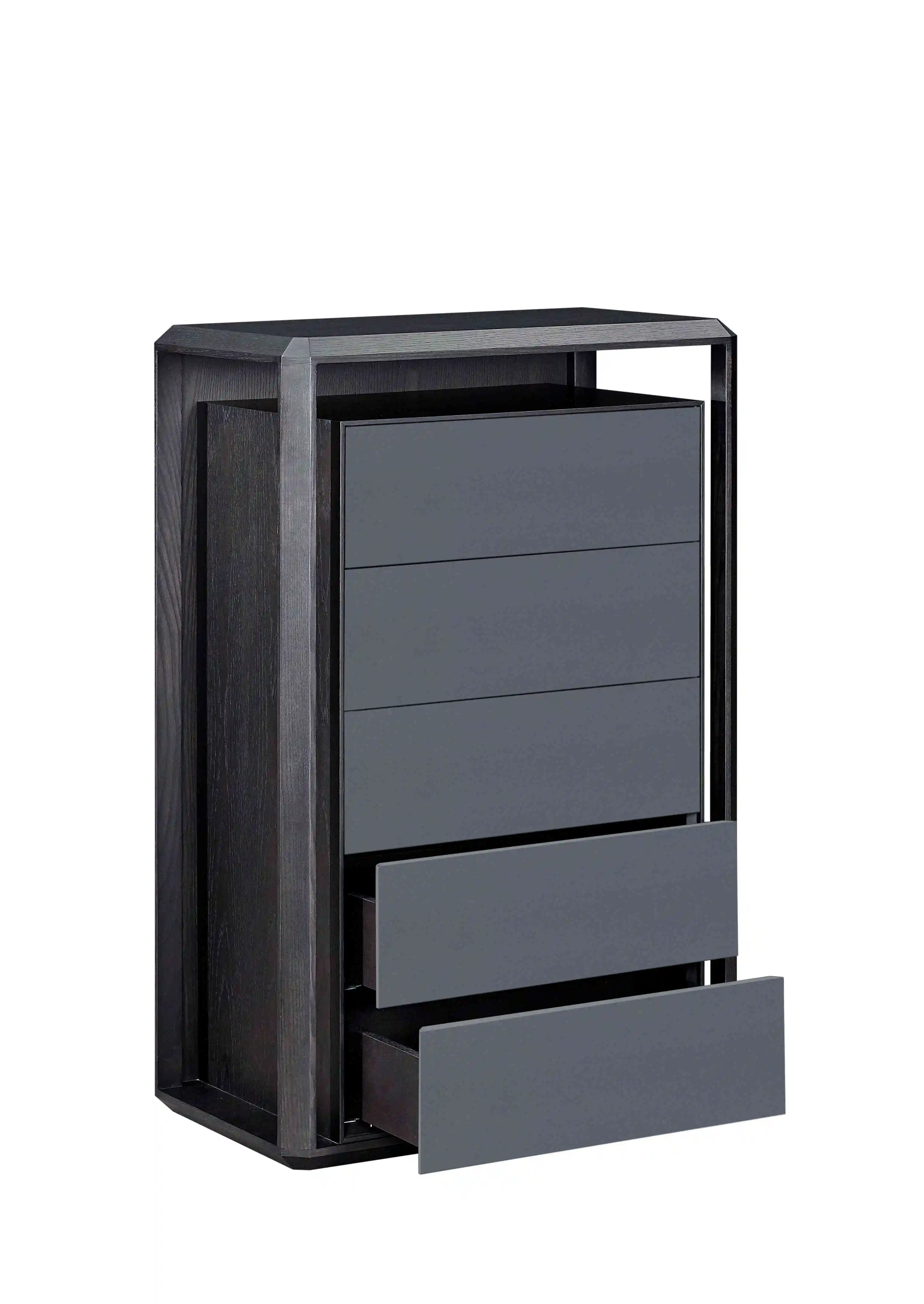 Modern Living room storage black cabinet furniture 5 drawers of wooden Chest wood cabinet