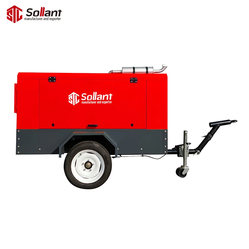 Diesel Air Compressor 10Bar 8Bar 7Bar 185CFM  5.2m3min Diesel Compressor