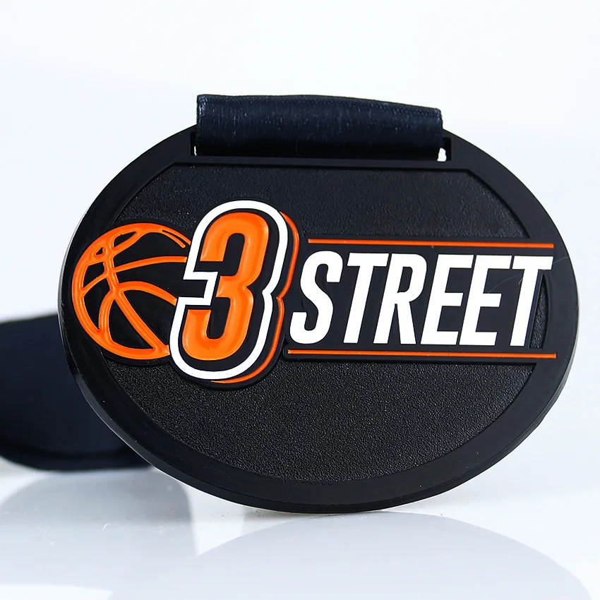 
custom cheap kids colorful enamel sports christmas club color ribbon run medals with ribbon 