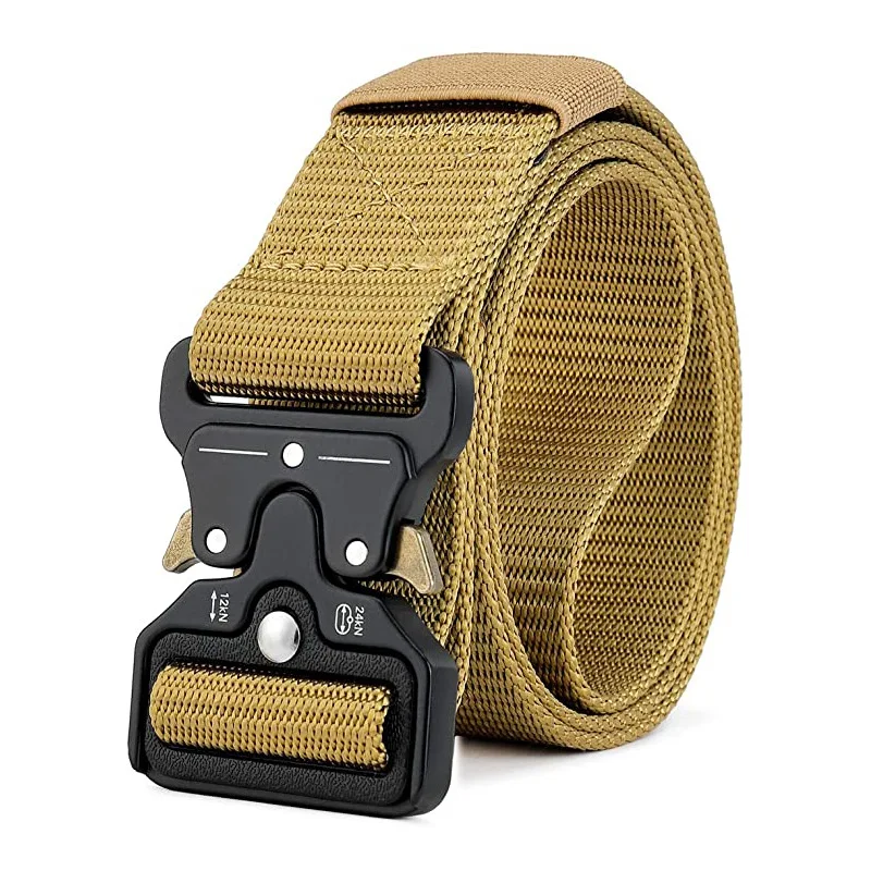 Outdoor tactical belt aluminum alloy lightweight outer belt elastic weave customized with logo