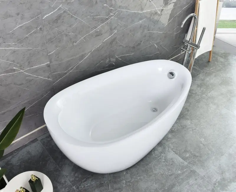 Modern European Design Rectangle Solid Surface Artificial Marble Stone Acrylic Freestanding Soaker Bathtub