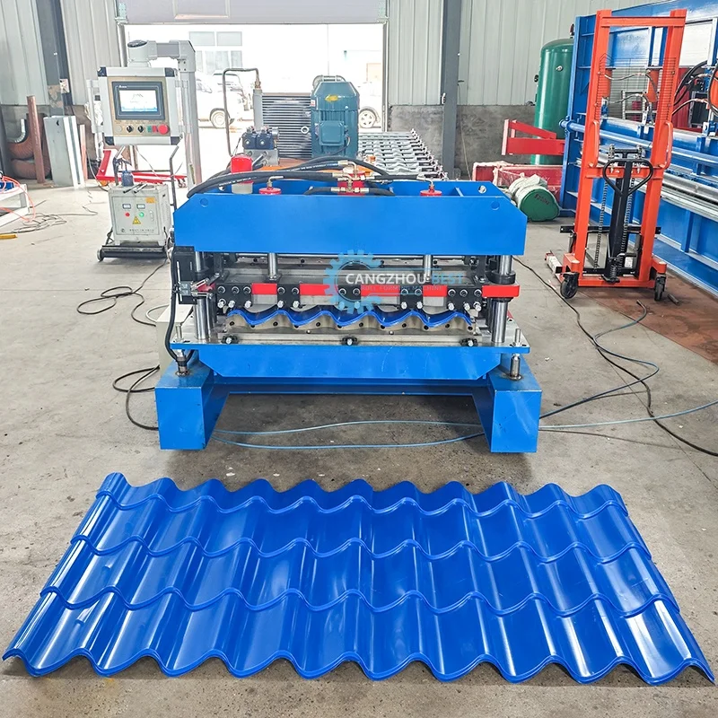Automatic Easy Operation Metal Glazed Zee Tile Roof Sheet Roll Forming Machine For Mexico