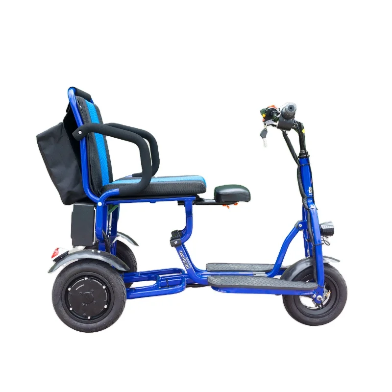 Daily transportation 48V12A removable lithium battery long life 50KM folding electric tricycle (1600339705006)