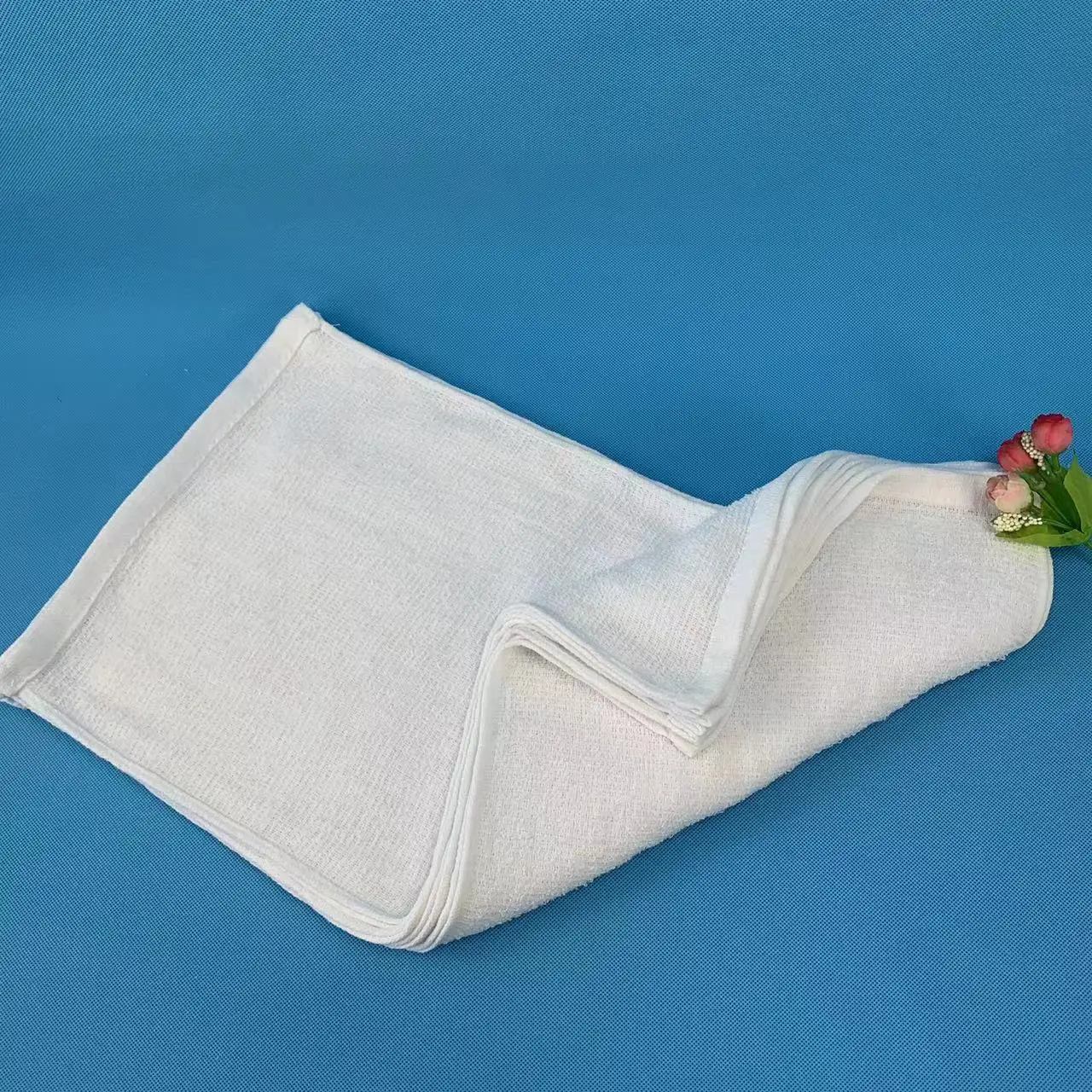 disposable hotel home white thin cotton face hand towel