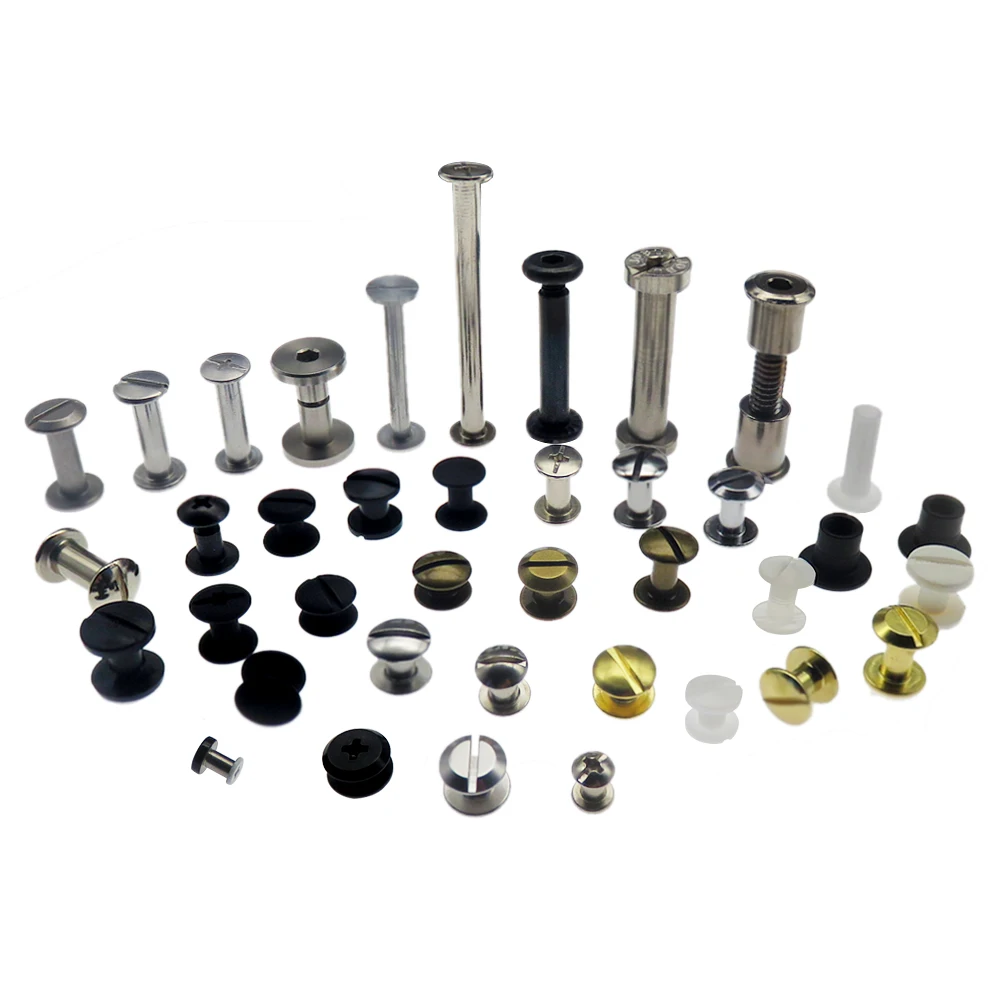 Solid Brass Flat Head Chicago screw rivets for leather craft