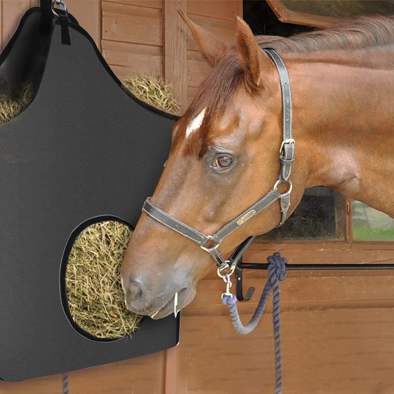 OEM Manufacturer  Horse Feed Bag Tote Bag Hay Bale Storage Carry Bag with Mesh Bottom Slow Feed for Horse