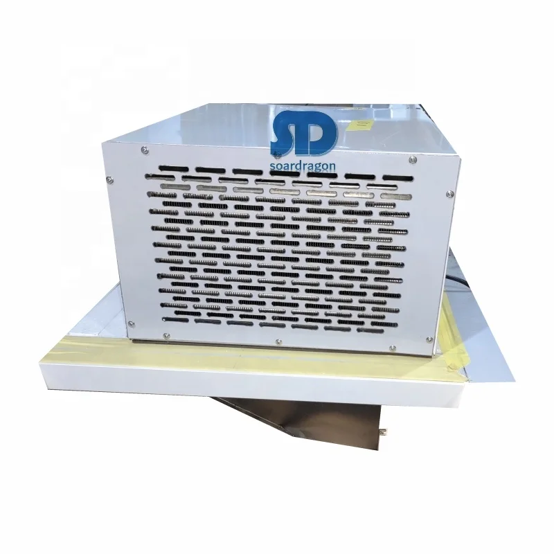 Soardragon Ceiling mounted monoblock condenser unit for refrigerator ice merchandiser Slide in ice freezer unit