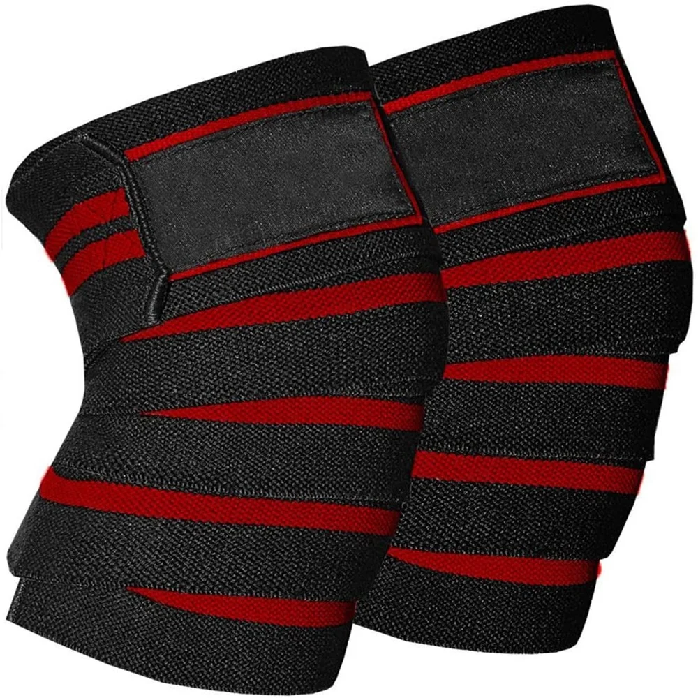 2021 Amazon Hot Sale OEM Heavy Duty Fitness Weightlifting Knee Wraps Powerlifting Weightlifting Squat Knee Wraps Leg Tie Bandage