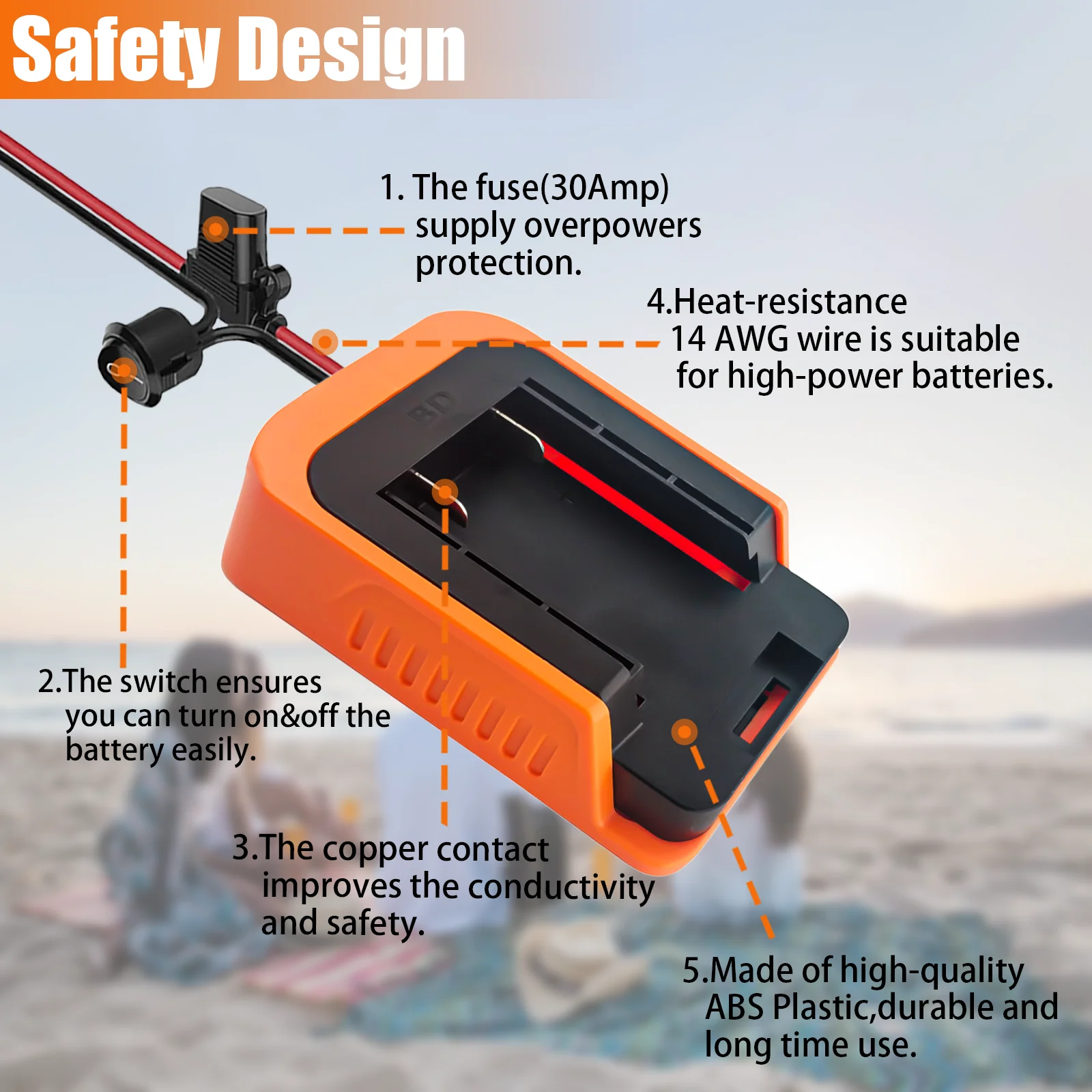 Power Wheels Adapter Battery Adapter for Black&Decker 40V Lithium Battery,for DIY Ride On Truck, Robotics,RC Toys 14 Gauge Robot