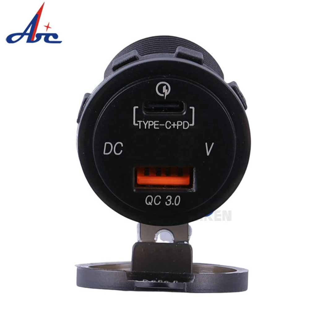 12V USB Outlet 3.0 Dual USB Power Outlet DIY Car Charger Socket with Touch Switch intelligent 12V 24V Fast Charger Waterproof