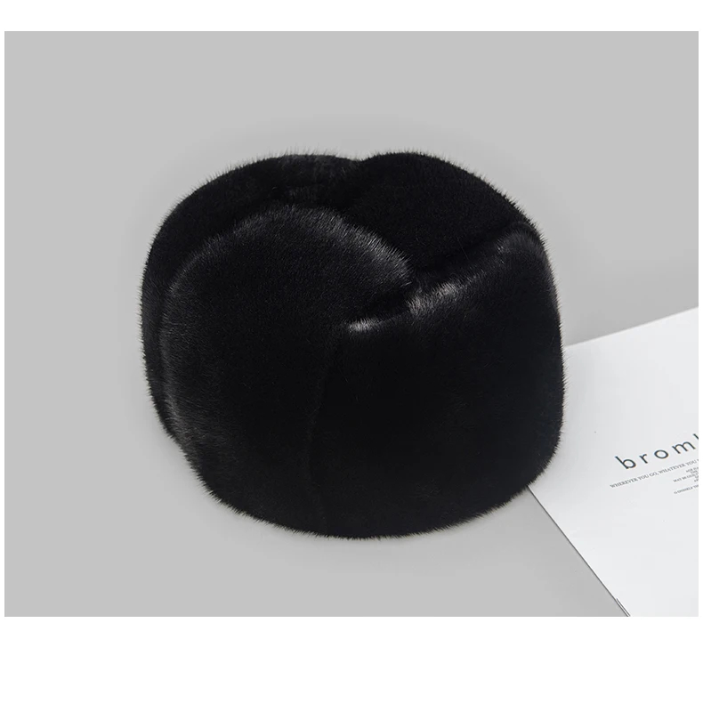 Custom Winter Hats Winter Warm Fur Soft Keep Warming Men Mink Fur Leather Winter Hats With Earflap