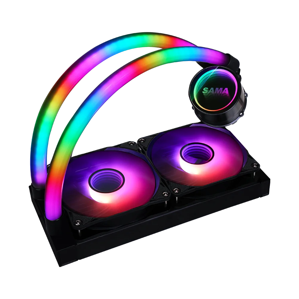 SAMA PS240mm зеркало с круговой подсветкой жидкостного ARGB процессор Воздушный Охладитель водяного охлаждения процессора Aio кулер для Intel