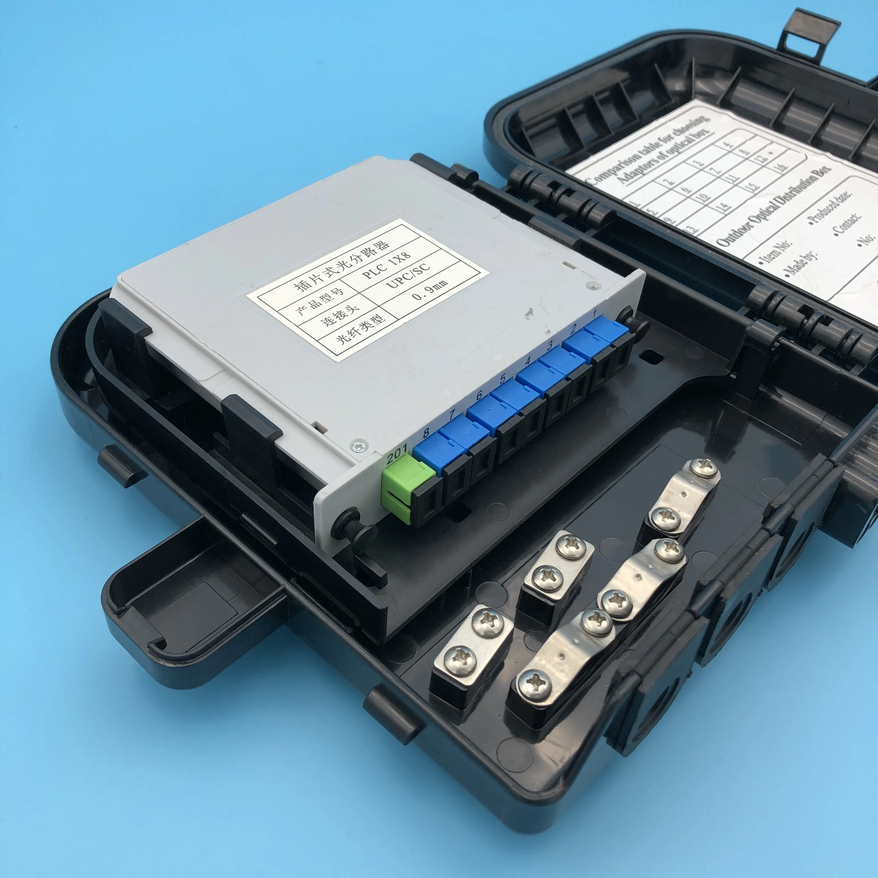 
FTTH outdoor fiber optic 8 port waterproof distribution box termination Ftth black 