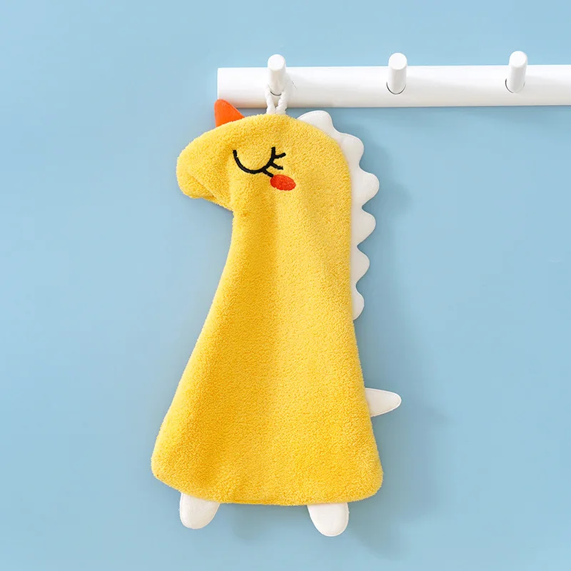 Coral Fleece Soft Towel Hanging Cloth For Kitchen And Bathroom Absorption  dragon type Hand Towels 20*40cm
