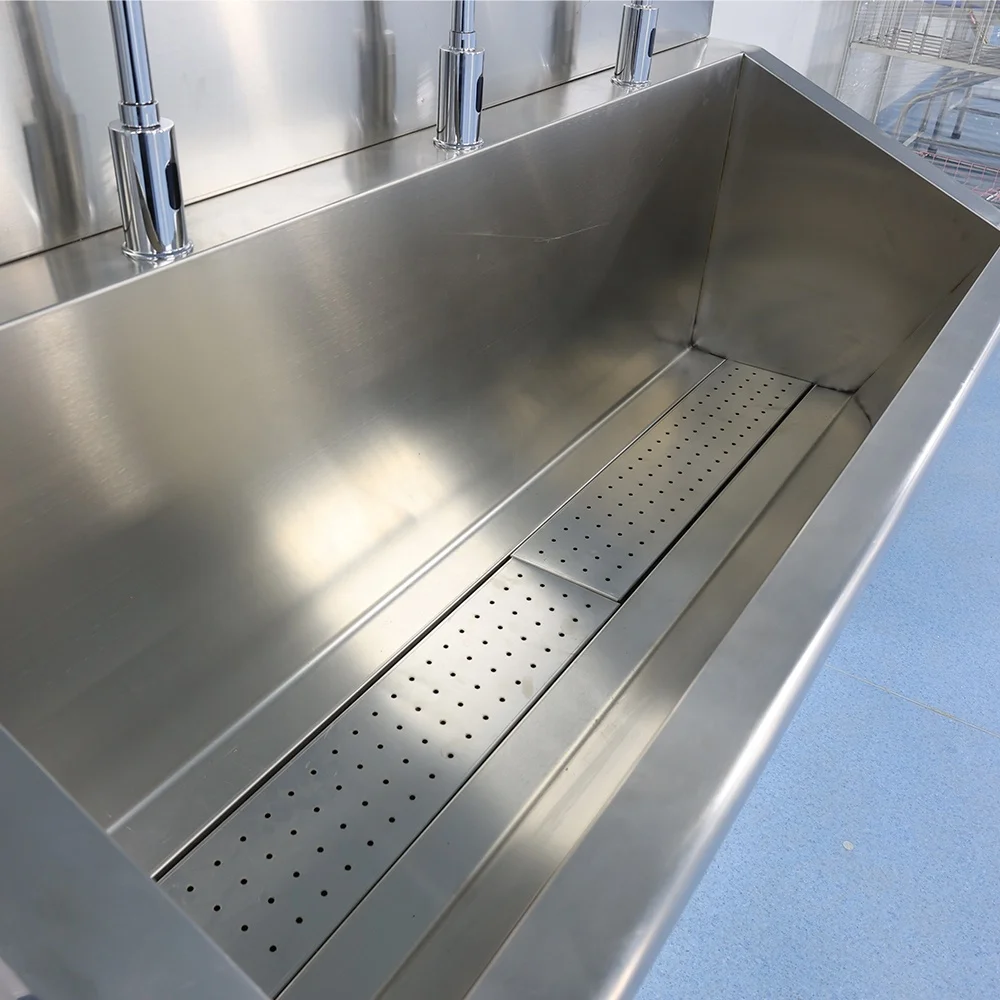 Commercial Hospital Stainless Steel Hand Washing Surgical Scrub Sink Fully Automatic Induction Wash Basin